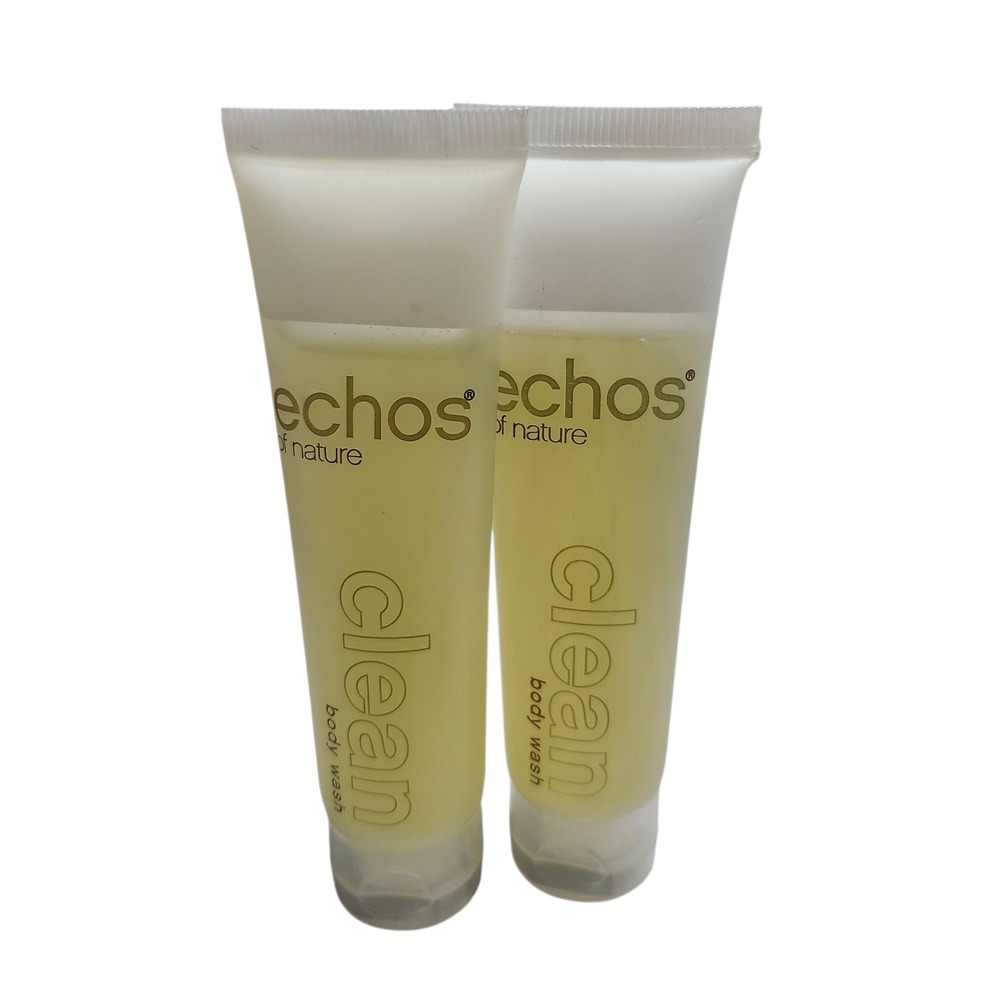 Echos of Nature Clean Body Wash Set‎ of 2 Travel Size Tubes 1.25oz Each 37mL
